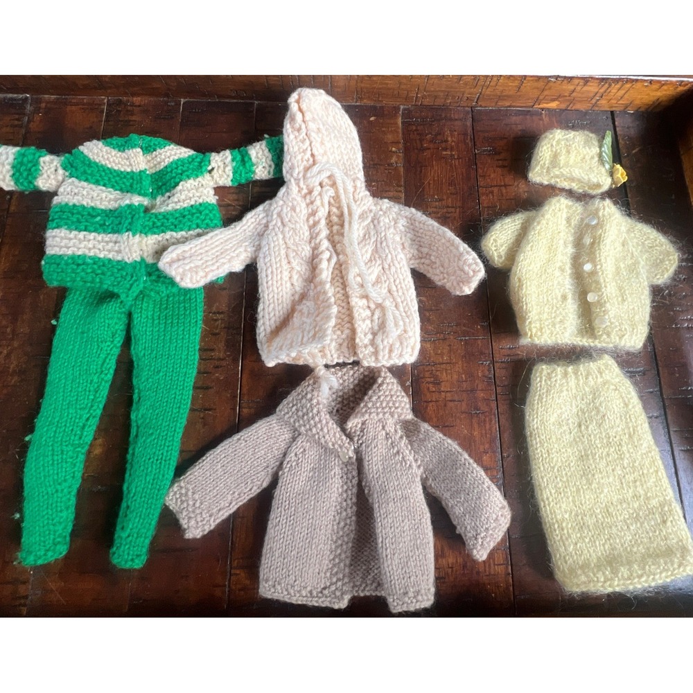 Vintage Lot of Handmade Knitted Barbie Outfits 1960's